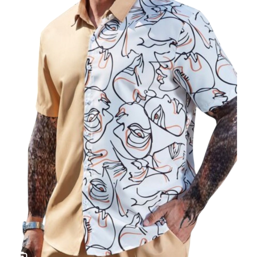 Manfinity Graphic Button Up